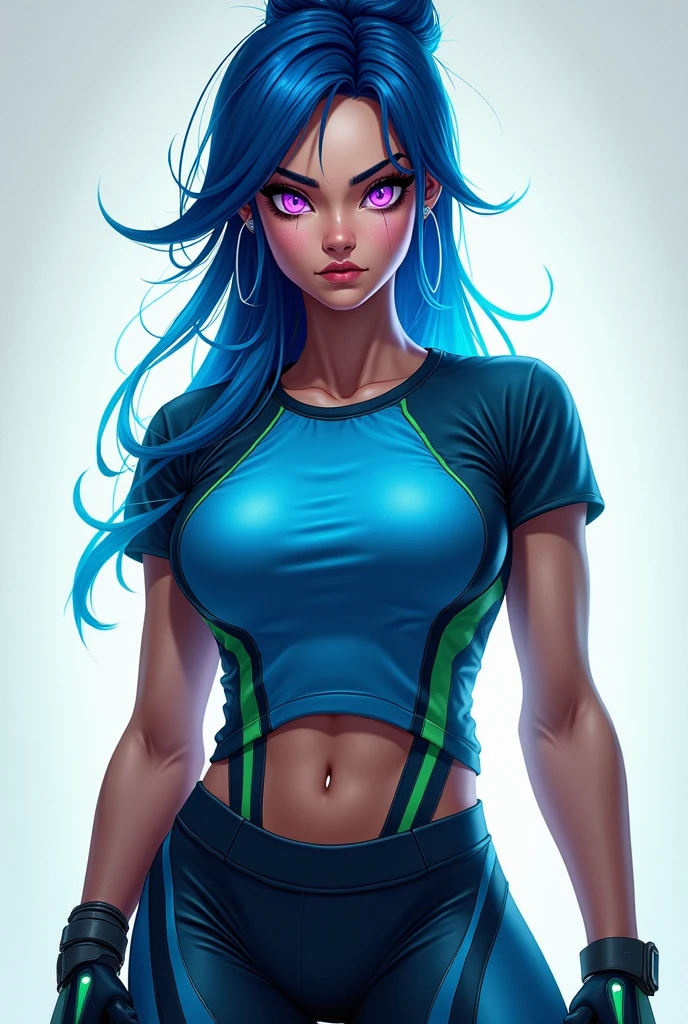((Best Quality)), ((Masterpiece)), ((Realistic)) and ultra-detailed photography of a 1nerdy girl with goth and neon colors. She has ((turquoise hair)), wears a small skimpy black thong, bare shoulders. naked body., ((beautiful and aesthetic)), muscular fit body abs, sexy, under-boobs, hot