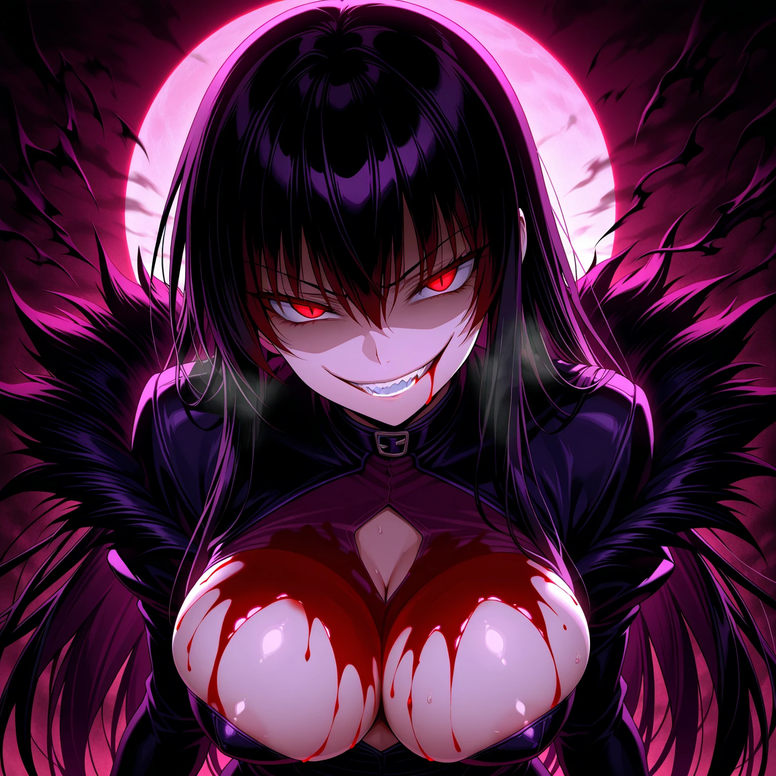 Chica aterradora fantasma horriblemente espeluznante como un demonio aterradora y bella