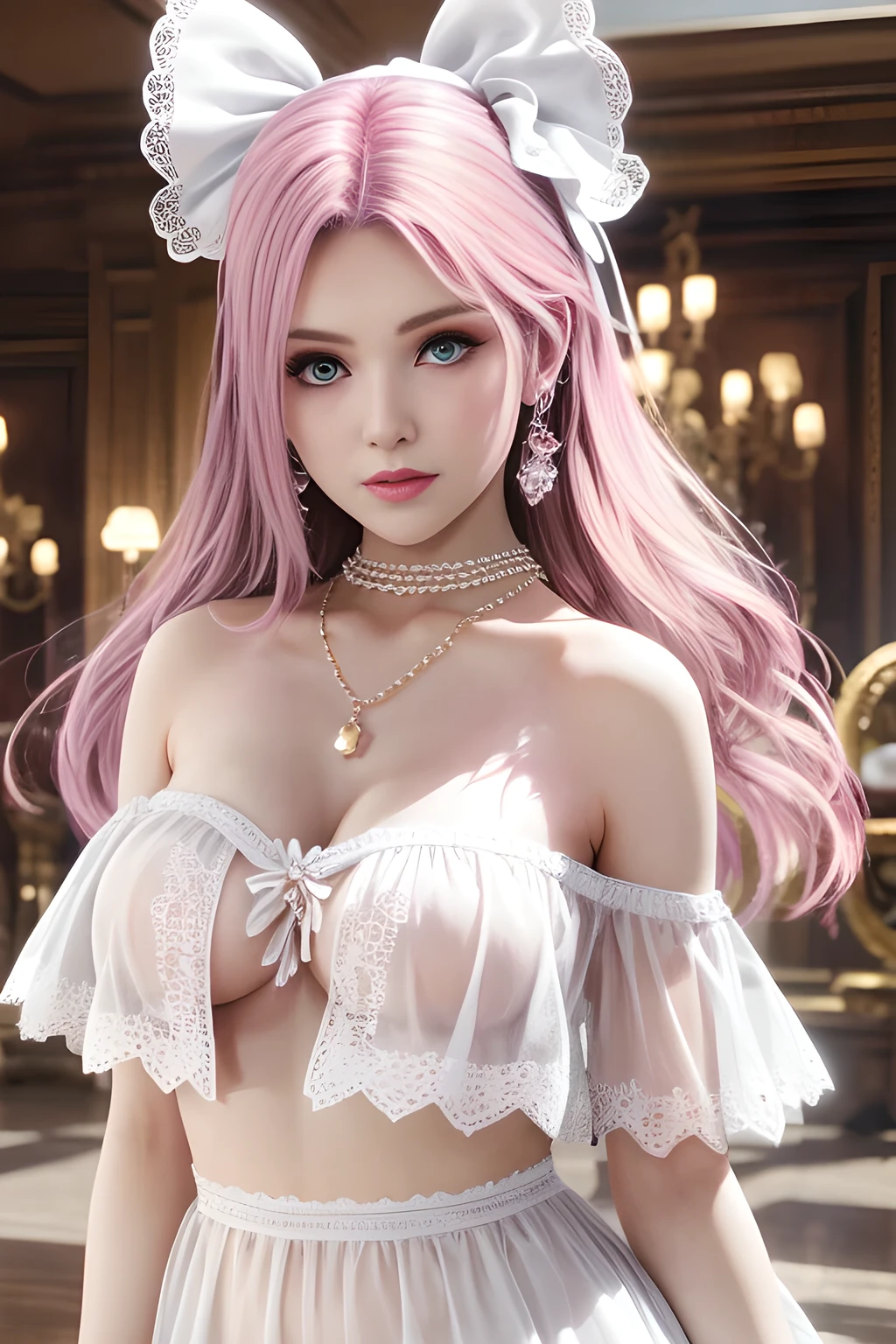 shot from afar,1 girl,Vampires, Elise,(in wedding dresses, bridal gown),((coffeehouse)),jewely,Tattooed with,Redlip,(Glossy glossy skin),鎖骨,Charming cleavage,(tmasterpiece:1.5), (Best quality at best:1.35),(Realistis:1.4), detailed,8K，computer graphics image processing,detailed头发,,Expressive eyes, s the perfect face, real fingers,depth of fields,Similar colors,a warm color palette,softlighting,low-contrast,(Bright color contrast composition),Desaturate Hue,