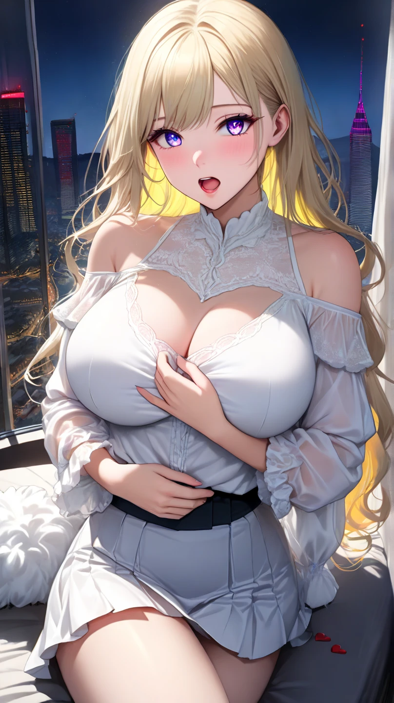 (nsfw),1 woman in a wedding dress, (Vail), (alone), 40 years old, (drill your hair), Carly, Blonde, Cute eyes, night, Huge cleavage, See-through, transparent clothing, Chopping, Golden, smile, luxury, gem,Chubby, plum, Mature Woman