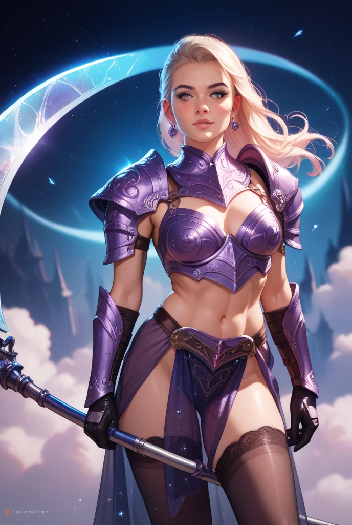 Mystical charming wizard white athletic woman(((backside bakcview))).Blonde, blue eyes, purple luxury short bikini(two pieces).Dynamic posture.Surrounded of lighting sacred geometry in an astral world background, natural claroscuro light, amazing portrait, 8k, UHD, jackopose, top-down bottom-up