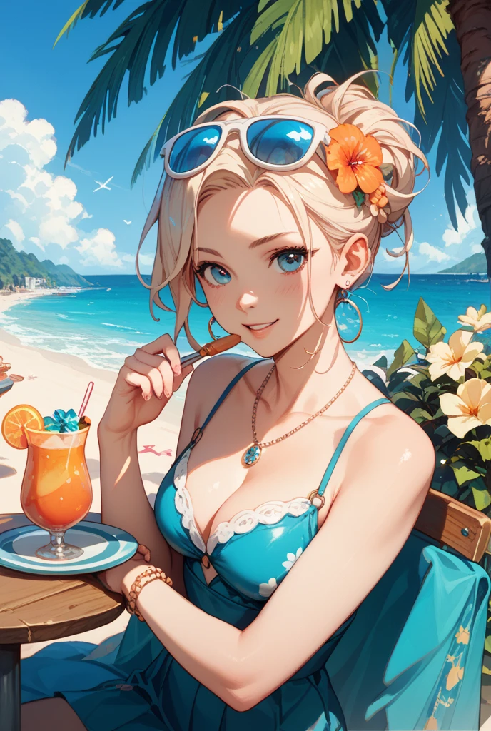 A businessman in his 60s with white hair, known as "Cabeça Branca," dressed casually and relaxed, sitting on the deck of a luxury yacht.
Surrounding him are several beautiful 20-year-old women in thong bikinis, holding champagne glasses, taking selfies, and posing for photos.
The yacht is anchored in a vibrant blue sky and crystal-clear water environment.
The scene should convey an atmosphere of party and relaxation, with a barbecue grill lit with meats.
Style:
Cartoon-style caricature with vibrant and eye-catching colors.
Well-defined lines and highlighted contours.
Elements of the yacht and the sea drawn in a stylized but recognizable manner.
Colors:
Use a palette of vibrant and saturated colors, emphasizing the blue of the sea and sky, the white of the yacht, and bright colors in the bikinis and accessories.
Golden champagne and silver details to give a touch of luxury.
Additional Elements:
Include fun details like colorful sunglasses, party hats, and summer accessories.
"Cabeça Branca" should be portrayed in a relaxed manner but with an air of authority and confidence.
The illustration needs to be of high quality.
