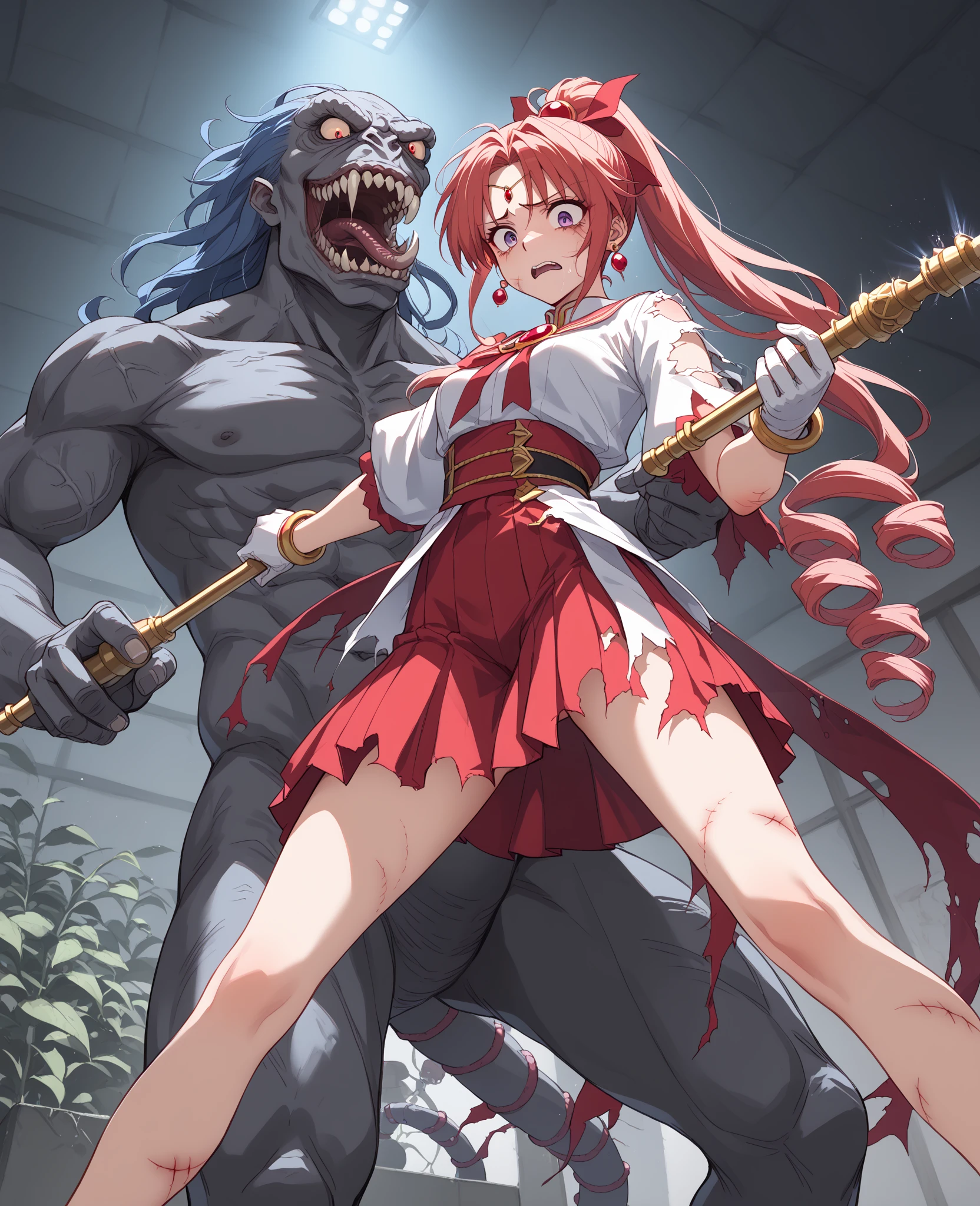 (masterpiece, best quality), red hair, red eyes, thighhighs, crying, <lora:ORCS-08:0.8> orcnive, you can have a character read a book alongside an orc,
<lora:add_detail:1>