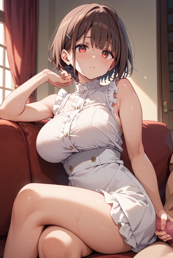 (from above:1.0),(from side:0.9),masterpiece, 1girl, Amazing Cleavage:1.1, thin waist, big ass, Raised sexy, small breast: 1.3, posed cleavage:1.2、solo, looking at viewer, open mouth, have a cute grass of cute beergrass,black hair, dark green eyes, dress, bare shoulders, jewelry, collarbone, sidelocks, hairband, earrings, indoors, off shoulder, :o, sweater, arms behind back, plant, short hair with long locks, gild hairband, off-shoulder dress, sweater dress, off-shoulder sweater, red sweater, dark gord hair, big side hair, very long side hair,is rendered in (masterpiece: 1.2, best quality), with (ultra high resolution) and an exquisite (depth of field). This masterpiece is not only visually stunning but also tells,A scene of cooking in the kitchen by classroom