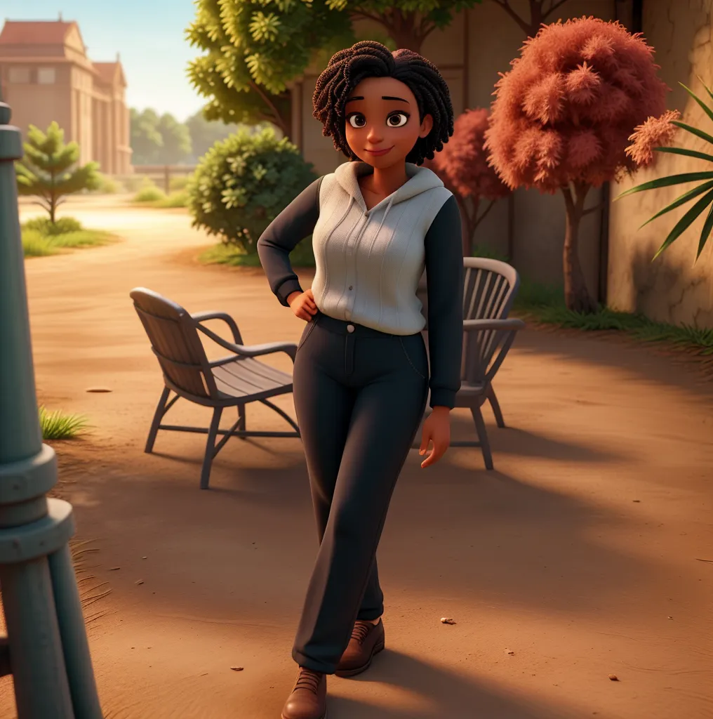 Um arquiteto de sonhos futurista, mas realista, inspired by Pixar animation, de perto. The character takes center stage with captivating facial expressions, Offering a touch of unreality is black short hair black and photographer