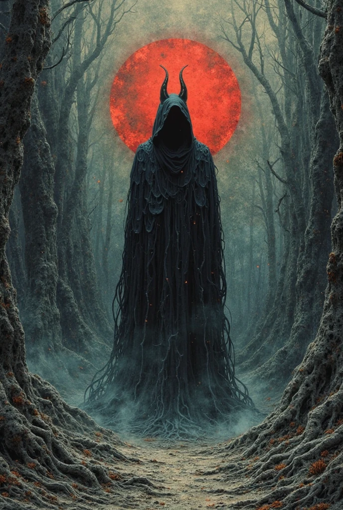 (masterpiece, best quality, high quality, highres), <lora:AbstractDarkFantasy:1>, dark, sun, winter, monster, oil painting