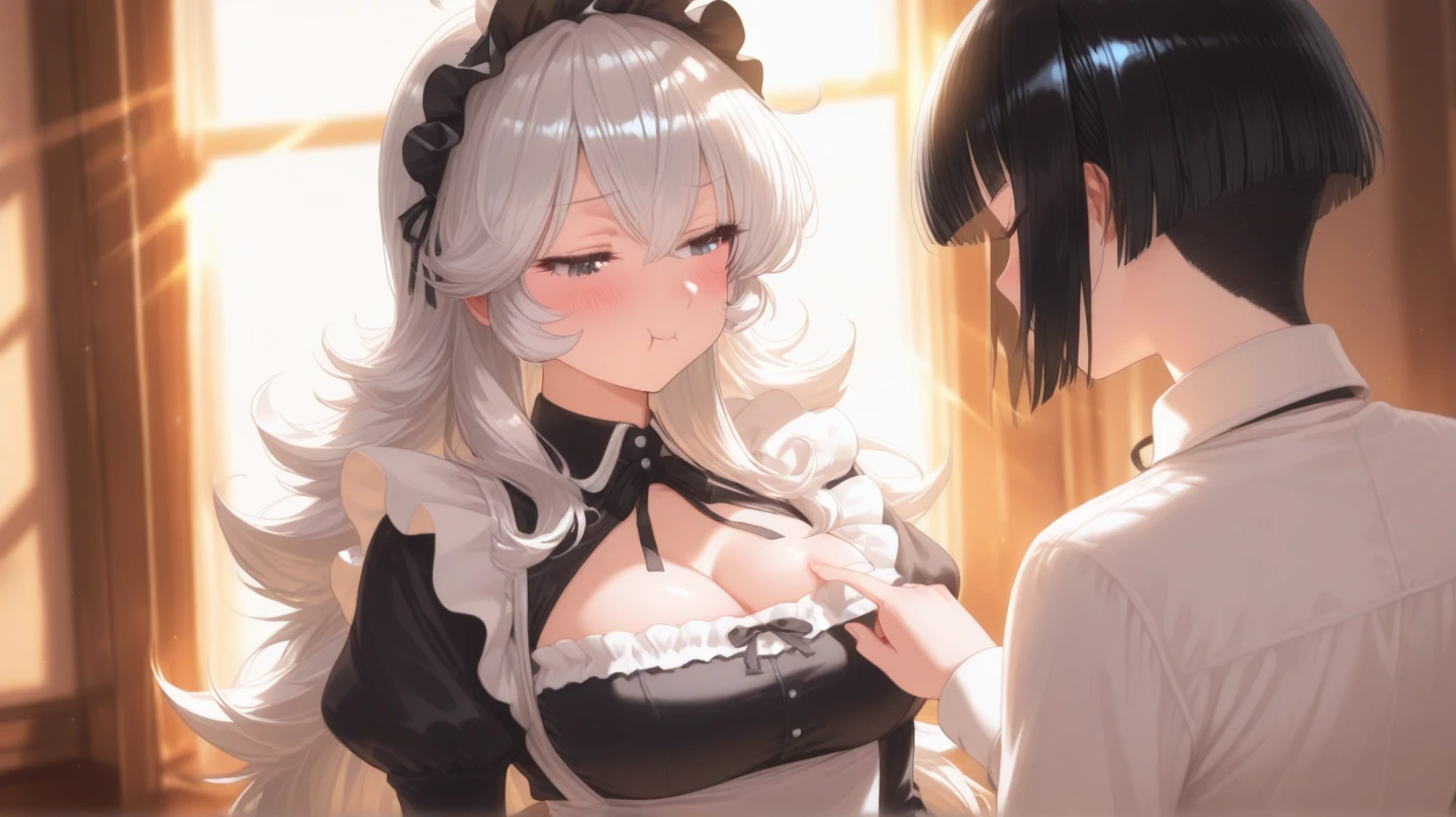 View from below,(masutepiece:1.2), (Best Quality:1.2), (Extremely detailed:1.2), (photographrealistic:1.1), (extra detailed face), (ultra-detailliert), (4girl:1.1),Standing in line, (Different hairstyles:1.3),Silver hair,another-faces,(Maid Cross:1.3), (Skirt:1.0),View Viewer
break
(toppless:1.2),(Breast Out),(Nipple:1.2),(Underwear),Cameltoe , (skirt rift:1.4),(Smile:0.5), (blush:1.1), (Multiple girls:1.1), (Open mouth:0.8), Full lips, (Large crowds:1.2), (Indoor, Masters Room),