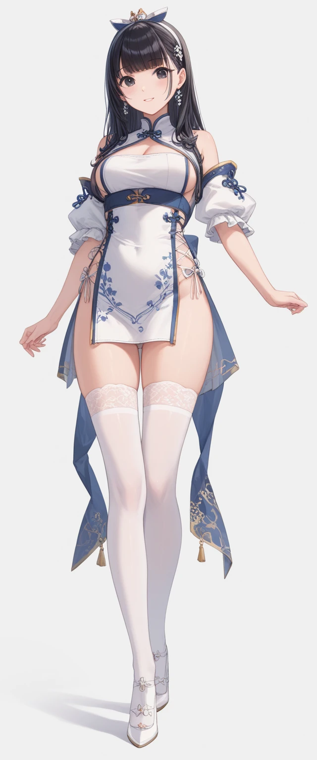 Illustration of a woman standing in underwear and high heels, guweiz, anime Full body illustration, fine details. Girls' Frontline, from Girls' Frontline, Girls designed by Sorayama Hajime, Beautiful full body concept art, Full body illustration, Attractive anime girl, author:Kentaro Miura, Short full-body portrait!, Anime Characters; full body art
