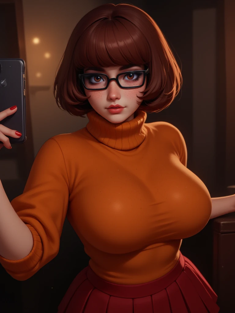 score_9, score_8_up, score_7_up, score_6_up, score_5_up, score_4_up, BREAK source_anime,rating_risky,a girl, curvy, pale skin, glasses. wearing cardigan and jeans, motherly smile, hime-cut hair, hearts in background, medium breasts,