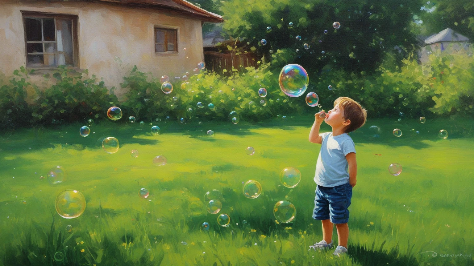 arafed image of a blowing bubbles in a blue sweater, lots of bubbles, bubbles, soap bubbles, bubbles of the impossible, children's book cover, foamy bubbles, bubbles everywhere, soap bubble mind, bubbles in the air, blowing bubblegum, classic children's illustration, bubbly, by Robert Adamson, inspired by Robert Alwyn Hughes