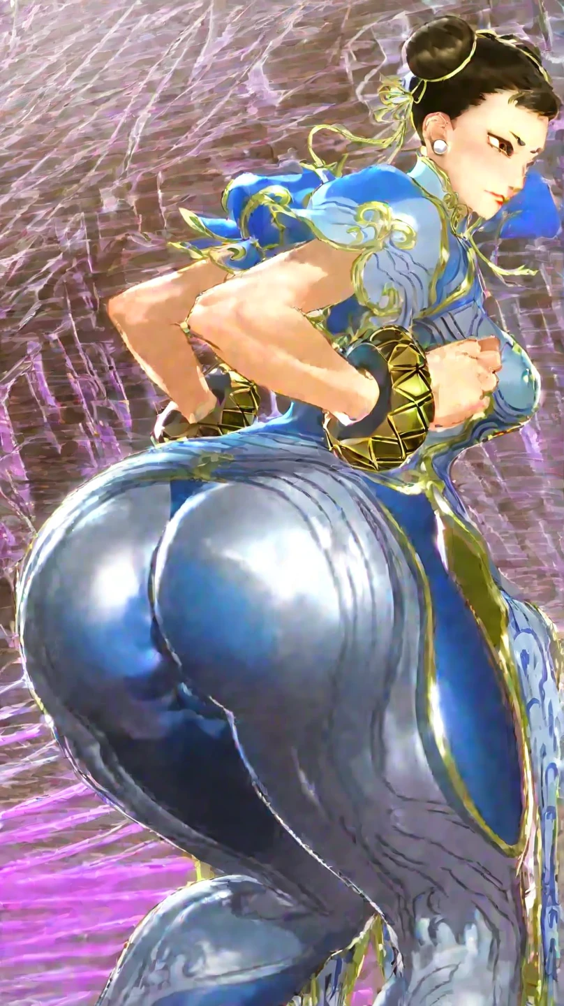 bedroom, Score_9, score_8_up, score_7_up, score_6_up, source_anime, rating:general, 1girl, slutty_clothes, white skin, open eyes, back view, hands on the ass, spreading the ass, looking at viewer, sexy smile, squat, 1 girl, kama (fate), outfit-bunnyArtoria,cleavage, long hair, blue lipstick, erotic, red eyes, tall and busty, anus, spread ass, blue long leg thong, long pubic hair, long pubic hair around the anus, arousal, full body, high quality, wallpaper