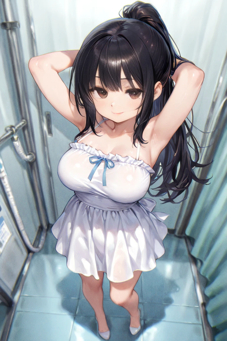 Ten high school girls in see-through swimsuits frolic in the pool Ten high school girls are in the frame, but each one is shot small. nsfw R-18 cleavage Big Breasts Breast flash