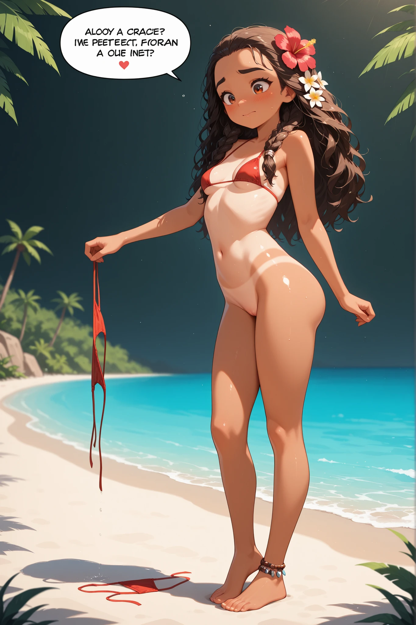 (breasts:1.4). (naked). perfect body. tall. beach. abs