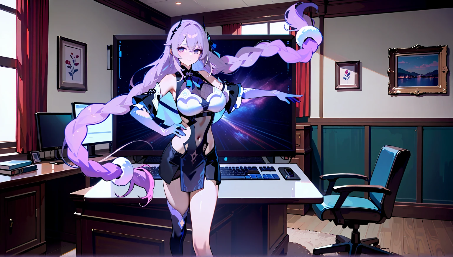Highest quality、Ultra detailed high resolution Unity 8k wallpapers、Detailed perfect anatomy horny NSFW (((dj))) ((Obscene))(((high tech,suit))) Beautiful breasts, Beautiful areola, Big Ass, Ample breasts (((Hollow Eyes))) Gray Hair (((Strong penis、long、Huge、pound、penis)))