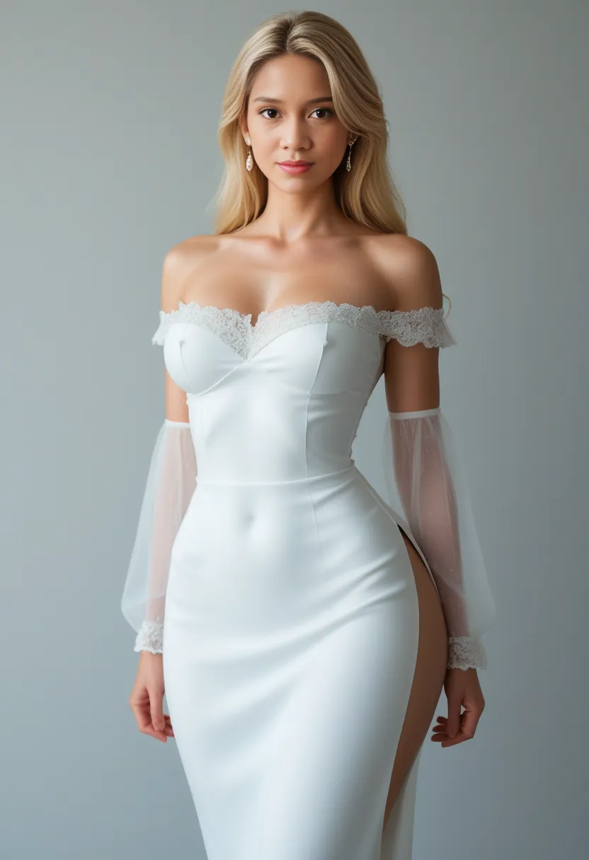 Anne De Armas as Emma Frost or white queen from Marvel comics, masterpiece, full body shot, best quality ,ultra-detailed, 8K, detailed light, detailed shadow, RAW, (detailed skin),(realistic:1.2), 1girl, face, white silver hair, looking at viewer, elegant bedroom background