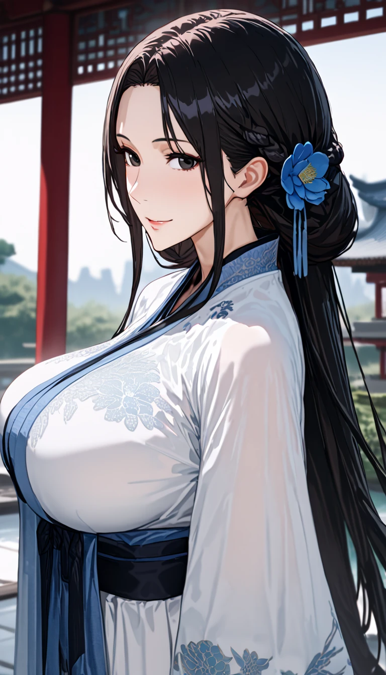 Fashion model 18 years old [[[[Features]]]],((Full and soft breasts,)))(((Large Breasts))) (((Cleavage))) , [[[[Cole]]]], [[[[bShoulder]]]], Perfect eyes, Perfect iris，Perfect lips，Perfect Teeth，Perfect skin，long face，Long and thin nose，Soft headlight，HDR，girl，Pink clothing，White clothing，Red clothing，Green Clothing，Long gray hair，Shoulder-length hair，Long hair like a waterfall，The background is external，Flowers and green leaves in the background，（Pastel colors：1.2）