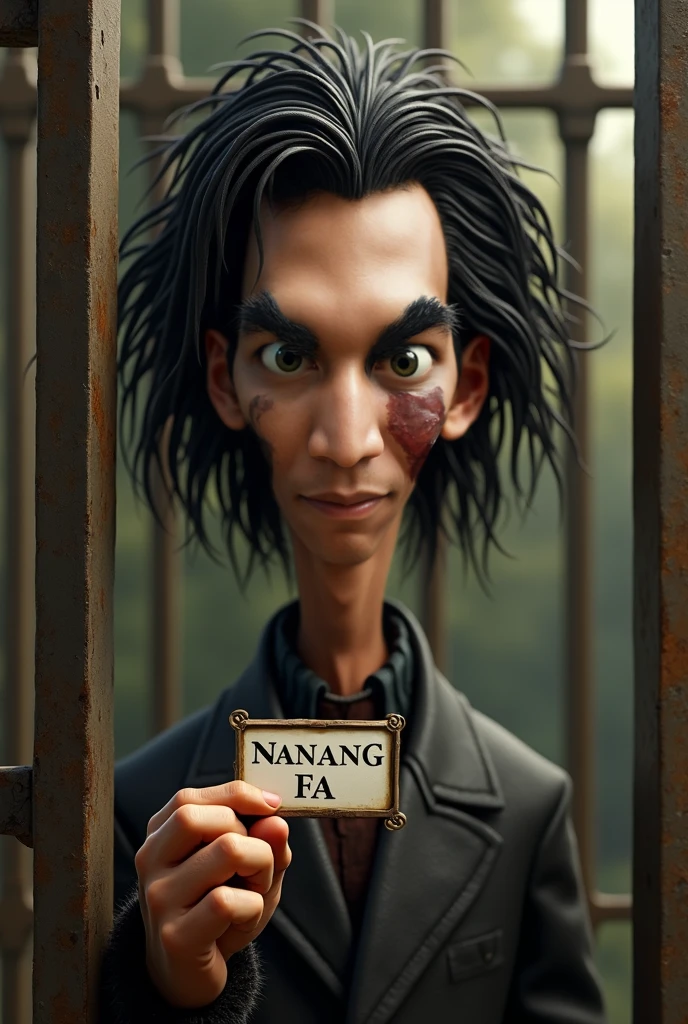Wang appears as a man with a fair construction and a rather horrible look on his face that reflects his true personality with his cruel smile and slanted eyes, His chin is quite elongated and he is shaved. He has dark hair styled in dreadlocks. He wears a black vest without sleeves with the number 8 on the back, a gray tank top and dark black pants which is also the uniform used by his clan comrades. In addition, to prove that he is the leader of the clan, he also has several tattoos on his arm. He two percing at both ends of his lips, and he sports a sadistic smile. [Male] [Cruel] [Sadistic] [Muscular] [Tattoos] [Dreadlocks] [Scary Face]