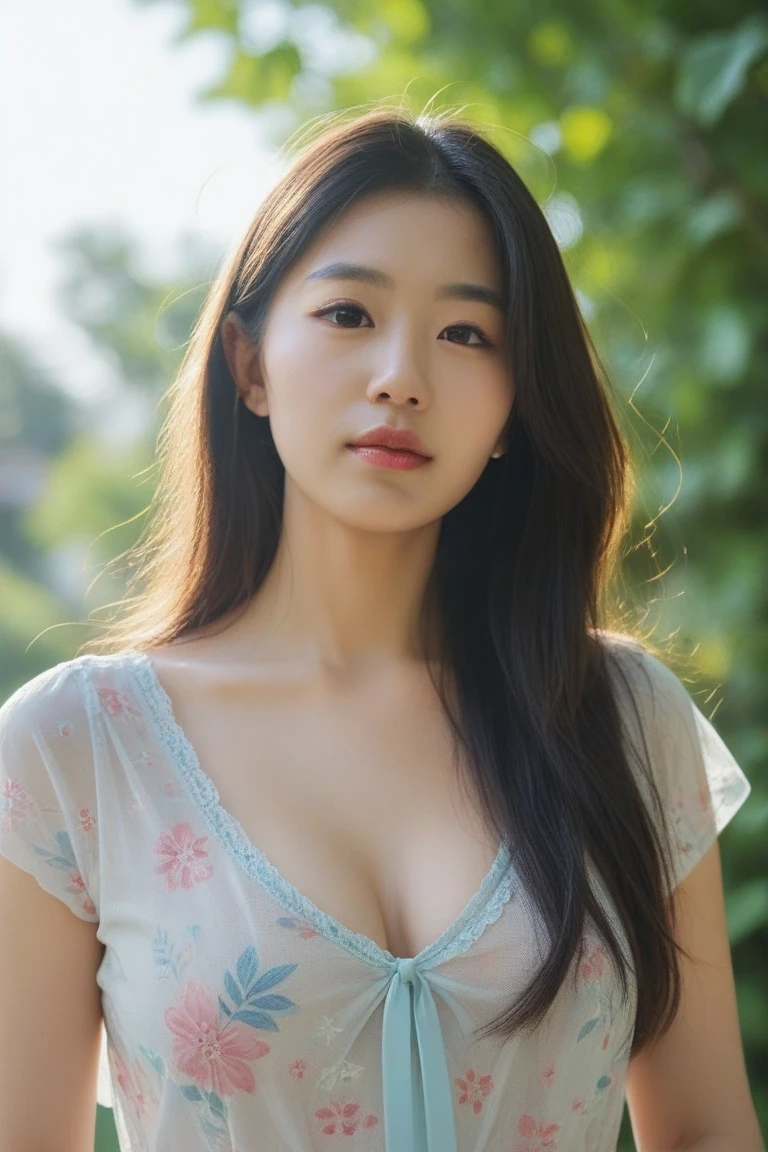 a student character, almost graduated, with big breasts, very beautiful, attracting
