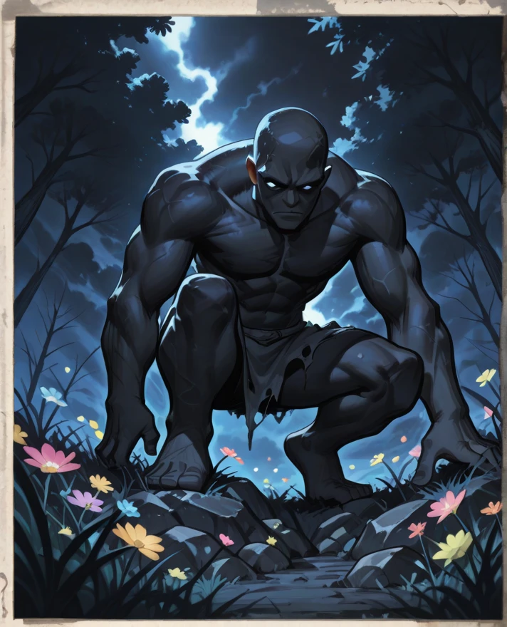 Demon sitting thinking