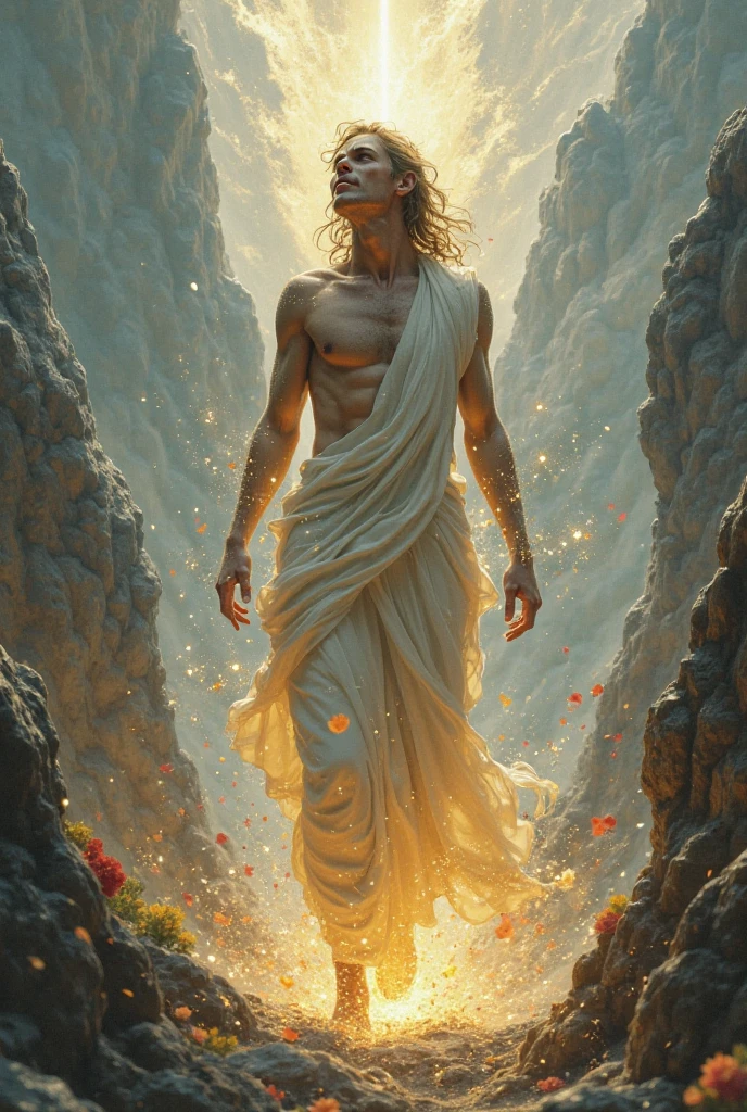 adam the first man in earth (half body with more brightness and nature)