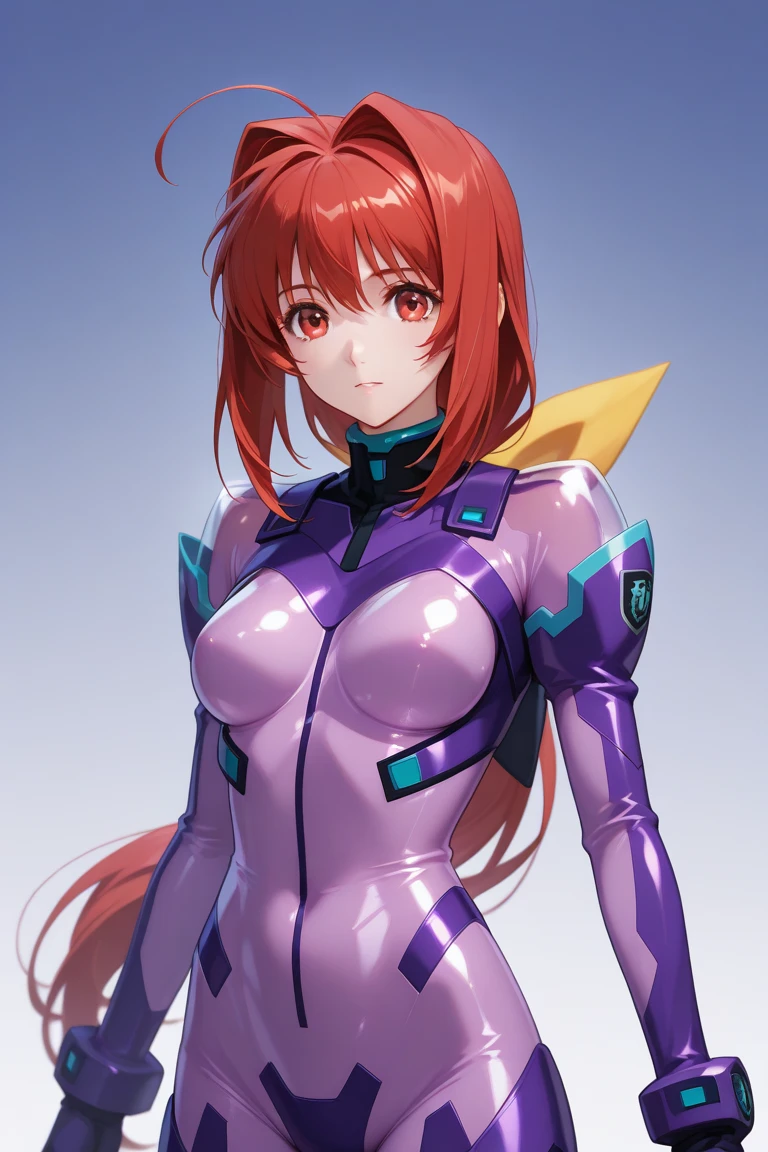 Round logo for promotional brand of Cosplayer with the name of instagram (@daniko.DC) with an image of a girl with long brown hair Cosplay dressed in the purple Evangelion anime costume from the 90s ,only face with white background 