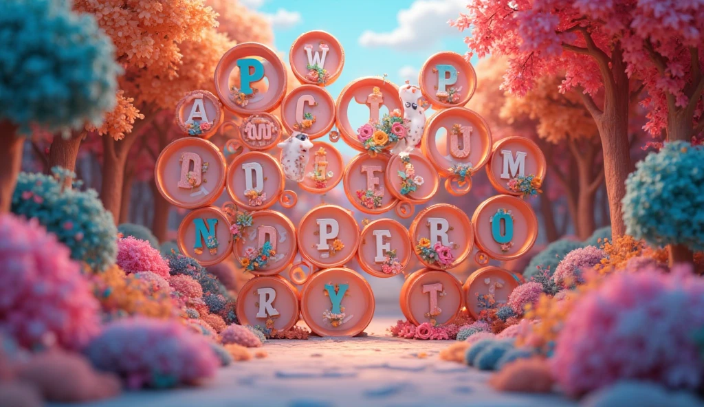 Decoration worlds logo the font are realistic with best background and baloon party png some small child playing with Baloons in background 