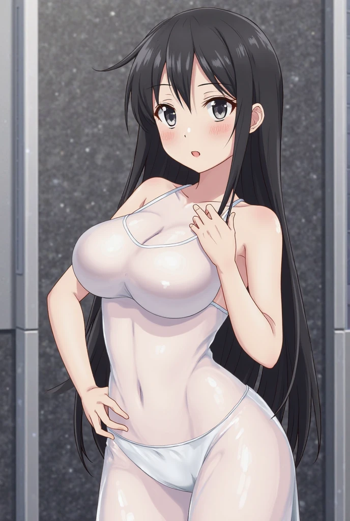 (Masterpiece:1.2, Best quality), cleavage,Large breasts,white shirt,Suits,sporty attire,gymnastic suit,(fine detailed beautiful eyes: 1.2), 1girll,Large breasts, Bare shoulders, Beautiful concept illustration, (White background:0.5), (illustration:1.1), (Extremely fine and beautiful:1.1), (Perfect details:1.1), Cowboy shot,