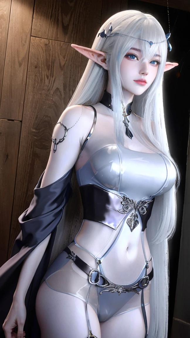Anime Style、White skin、Gray Hair、Upward-facing eyes、Large and conspicuous、dark、female、高周波のdetailed (((Sharpness))))、((Sharp Focus: 1.2)Face_v1:0.7)hand、Well drawn best height resolution wallpapers、Original High Resolution、Bare legs、Exposed breasts、（Work - Work - Masterpiece：1、2）。 detailed: Tattoo Artist、Tattoo Artistのドレス、tattoo of entire arm、Arm tattoo、arm with tattoo、arm with tattoo、Tattooed chest、neck tattoo、Tank topを着ている、Tank top、Red eyes、Red iris