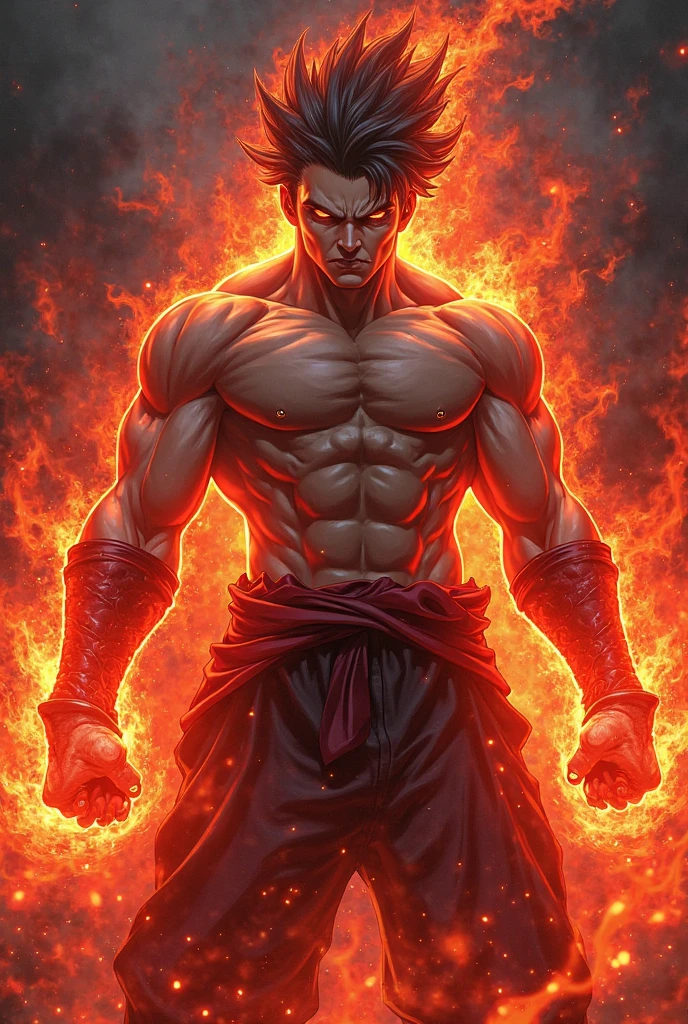 A bodybuilder standing, solo, full body tattoo, flaming tattoo muscular body, long white hair, super detailed, realistic, 8k