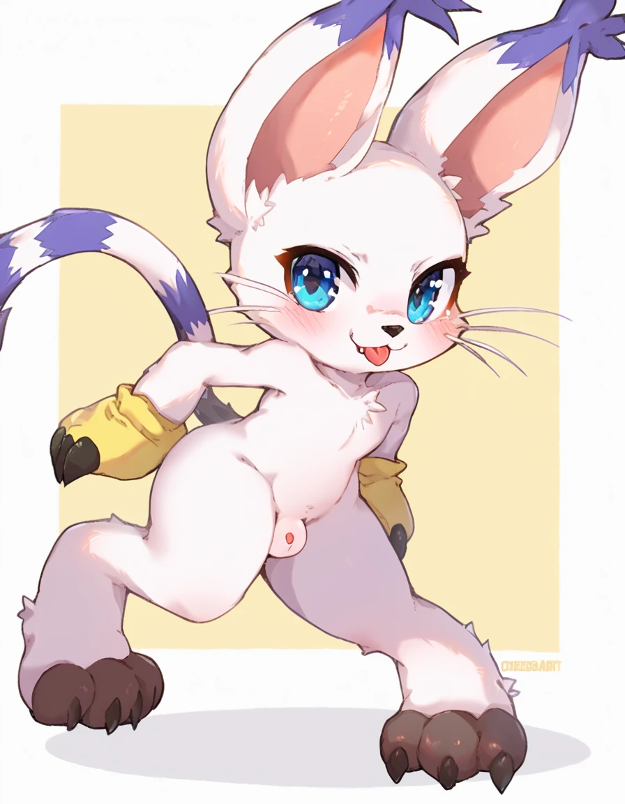 single character, gatomon, female, furry, anthro, small breasts, thin body, sitting down, nude, no clothes, naked, detailed nipples, detailed vagina, spread legs, detailed vagina, detailed fur, knees raised, rubbing vagina, wet fur, in shower, at night, dim light,masterpiece, high quality,