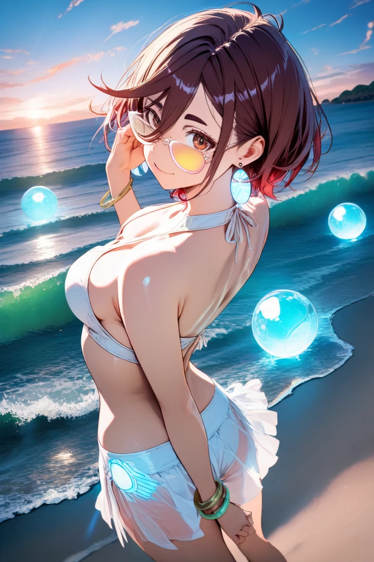 masterpiece, highest quality, 1 girl, (whole body), Miku, (brown hair), shy,blue eyes, blush,海waterの中に立つ学校のwater着を着た若い女性、Some wore 紺色のスクールwater着s, 1 girl, water着, alone, water着(紺色のスクールwater着:1.3), covered navel, black hair, looking at the viewer, water, chest, barefoot, outdoor, (ponytail),clothes shiny, 競技スクールwater着, Day, big breasts, bangs, shiny, (Wet),shine of light,(A big smile),(Trailing hair),(Lens flare:1.1),(open stance:1.1),(water splash),(dutch angle:1.2),(spread your arms),(Sweat),(紺色のスクールwater着:1.3),(Monochromatic School water着:1.2),(big smile:1.1),