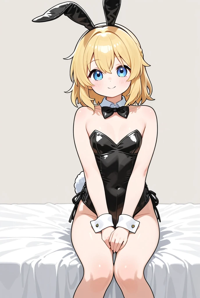 Browsing Caution,,(1 cute guy),Sweat,White Breath,(One cute boy),Groin bulge,Standing posture,Large areola,White steam,Small breasts,Bunny costume1 person,blonde low twintails,Bed,Dark Room,Blowjob