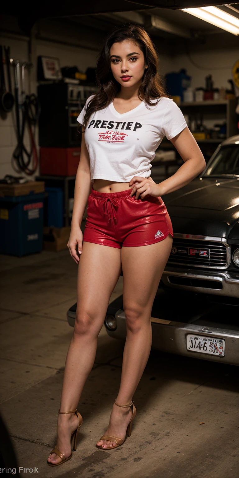 A beautiful 45 year old woman is standing on the sidewalk with a dog, short red yoga shorts, wearing red board shorts, wearing red board shorts and a white t-shirt, fitness body, full body, tanned skin, t-shirt and shorts, shorts, portrait of a 45-year-old woman, tanned skin. Woman in good physical shape, fitness woman, perfect face, perfect mouth.
Woman, ((Masterpiece, best quality)), full body view, detailed skin, highly detailed, cinematic lighting, ultra realistic, dark brown hair, medium hair, portrait, full body view, contrast, close-up, cinematic light, ultra-high resolution, RAW.
Woman with white skin and dark brown hair. She is around 40 years old, 165 cm tall and weighs 56 kg. She has a perfect mouth, a perfect face. Her body exudes glamor and her face is a definition of beauty. Slender body, thin waist. Highly realistic, hyperrealism, very elaborate skin, perfect face. Sharp Photo, High Resolution, High Quality, Masterpiece, 16K Photo, High Contrast, Masterpiece, Nude, Nude, NSFW.
