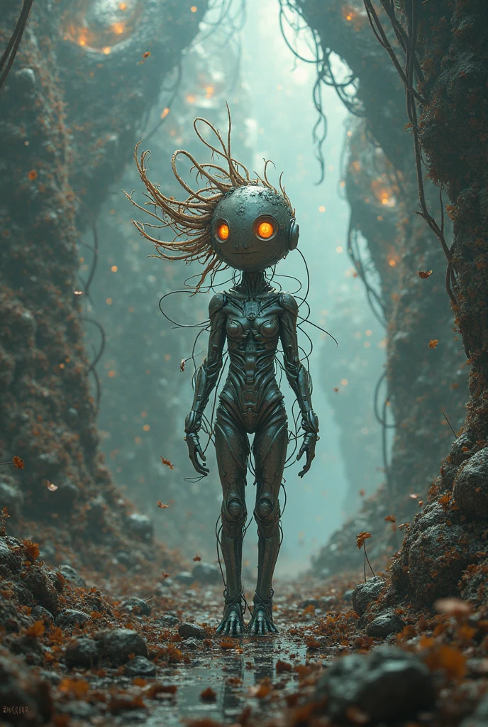 abandoned young niobium glass, fairy's mummy made of dead crystal , La Brea, radioactive atmosphere,charcoal mechanical clockwork , steampunk dark horror fantasy, ominous fairyland,large number of stars fly towards the viewer,ruined theme,lots of toxic dust,amazon,full body length shot,once pretty face,full body length, eerie atmosphere, ethereal presence, toxic mists, supernatural entities, sinister aura, dark and twisted branches, macabre elements, eerie and ominous lighting,Complicated detail,captivating creation,intricate details,extremely detailed,masterpiece,intricate details,eyes extremely detailed, high detailed eyes,32k resolution, Nikon Z9,like Stone Forest in Yunnan Province of China,Simon Stalenhag,Nicola Samori,Wangechi Mutu, horror movie, cinematic look, creepy aesthetic, ultra detailed, photorealistic, masterpiece,(professional 3d render:1.3),junkie,black and (pink:0.7), organic outfit , fashionable alien junkie, vespertine, futuristic glass, movie stile, avante garde design stylings inspired by white and black ,,Mestichino,Light particles,chaos