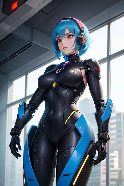 a close up of a woman in a cat suit posing for a picture, perfect android girl, an oppai cyberpunk, Biomechanical OPPAI, gynoid body, perfect anime cyborg woman, seductive anime girls, 8K high quality detailed art, anime figure; Full-body art, 3 D rendering character art 8 K, beautiful female android!, cyber suit, 2b