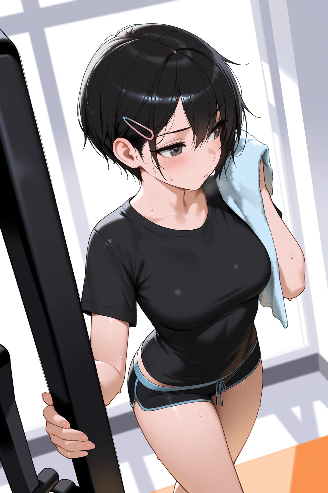 masterpiece, best quality,anime style, 1 girl,(((slender body))), (((small eyes,small breast))),(((baseball uniform,glasses))),((((cum)))), (beautiful face), (((short hair))), (((straight hair))), ((((black hair)))),detailed beautiful skin, (perfect hands, perfect anatomy)