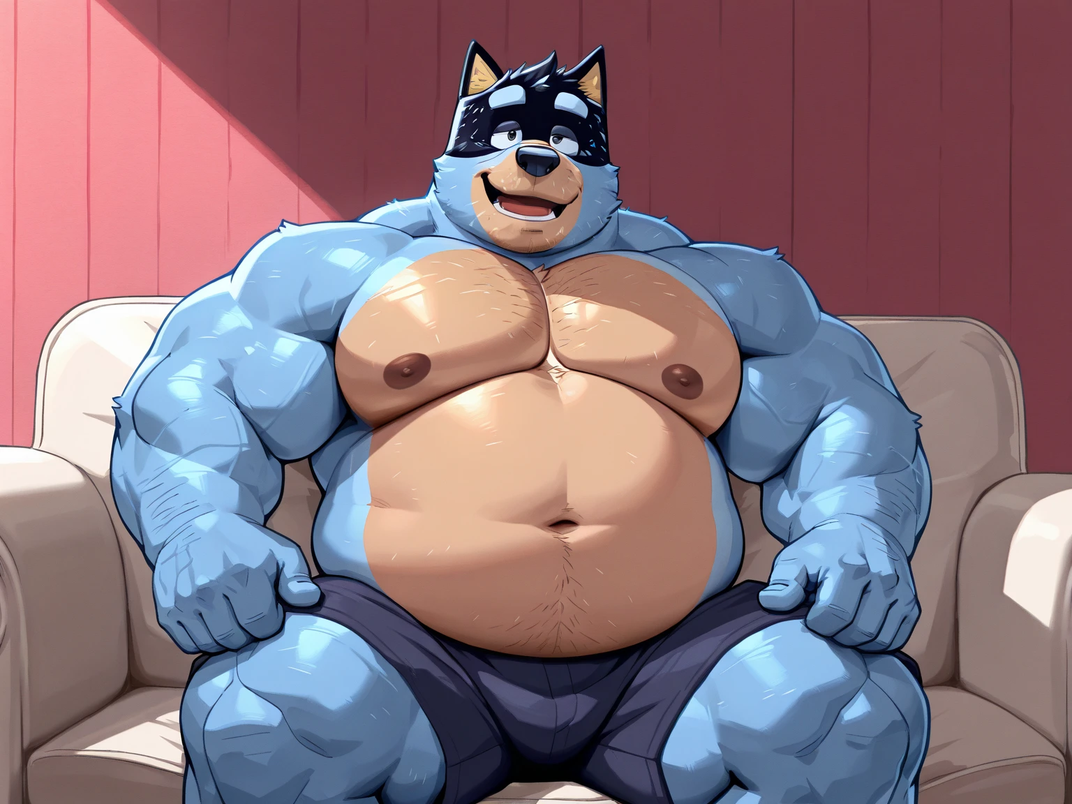 Naked, muscular, sweat, wet body, male, angry face, dick, nsfw, masturbating, blue dragon, blue demon, black dick, black penis, cumming, big dick, big orgasm, hd quality, best quality, on bed, solo, alone