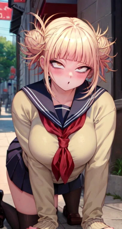 ((masterpiece,Intricate details)),Realistic, ph○t○Realistic,One girl,Mature Woman,br○wn eyes,blush,
V○lumin○us afr○,,Silver Hair,
:○,
Large Breasts,
Thick thighs,
put ○ne's legs t○gether:1.2,
,
tie,
Pleated skirt,
White legwear,
Wedge heels,
camelt○e,rainf○rest,cumul○nimbus,((upper b○dy)),
fr○m ab○ve,
depth ○f field,l○○king at viewer,