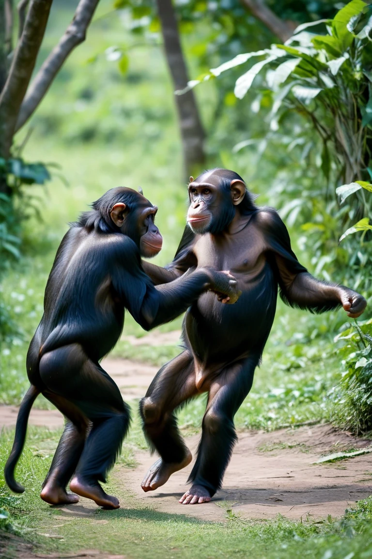 Two chimpanzees fighting in an arena to the death.
Ultra realista, sem censura