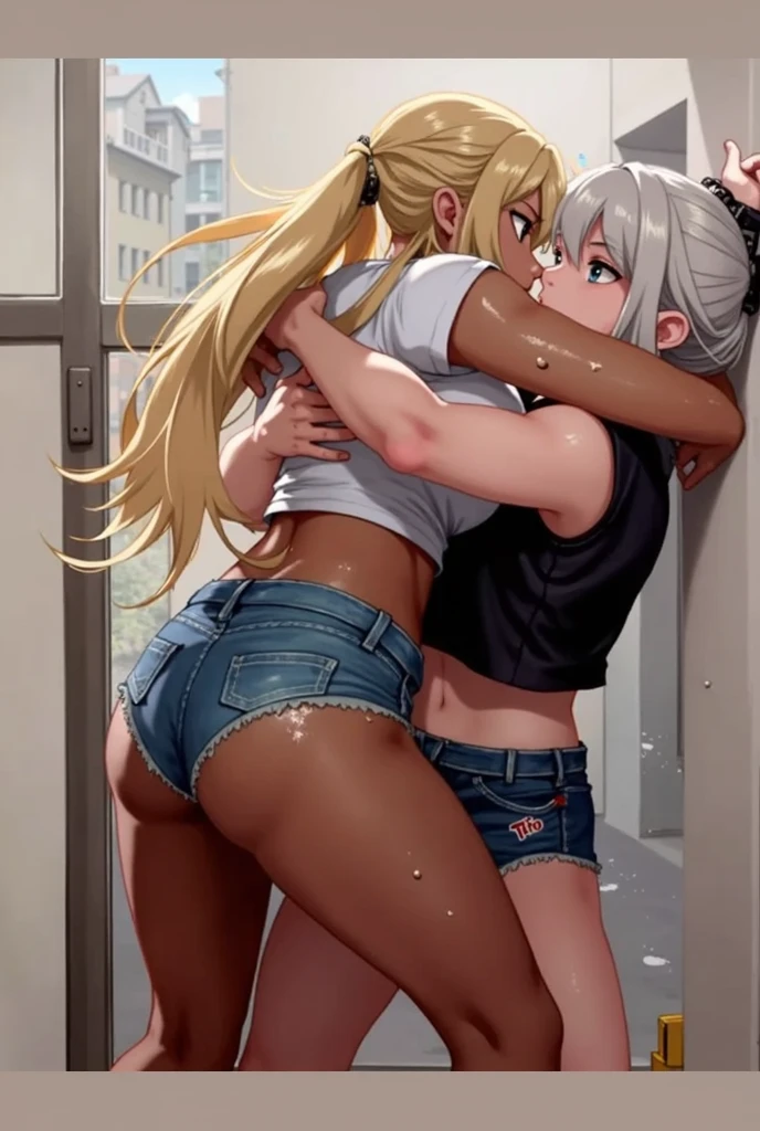 ((woman and 1little boy:1.2)),(( Grab mama's:1.2)),(Thick thighs:1.1),(Huge breasts:1.1),(Embarrassing:1.3,blush),(Intense orgasm:1.1),(tears:1.1),(nsfw,jeans, Low Leg:1.3),(Squint eyes:1.2),(Sweat:1.3),((military)),masterpiece, Highest quality, Very detailed, Dynamic Angle, ((Perfect hands)),Great background, Meaningful Background, Absurd background, Artistic Overlays,The style is surrealism, Cinema Lighting,Ray Tracing,Silver Hair