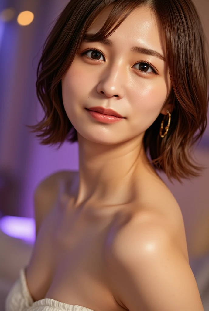 (nsfw:1.2),((Highest quality, 8K, masterpiece, Super detailed, Ultra-high resolution, Realistic, RAW Photos, Absurd, The absolute solution:1.5)), Blue background,Beautiful woman, One girl, Slim Abs :1.5, Dark brown hair, Bobcut, (((Flat chest))), (Camel Toe), Highly detailed face, Highly detailed lips, Fine grain, double eyelid,(smile),(Completely naked:1.3),Thick pubic hair, (Please spread your legs to the side and take a picture from below.),Illumination from below,((turn the navel to the front)),