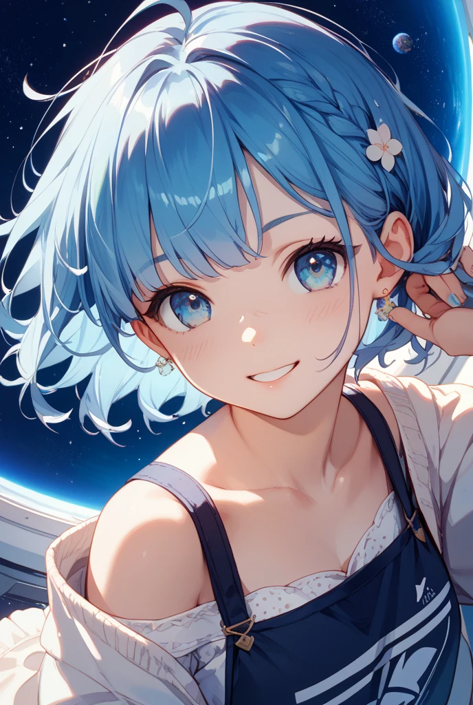 4K,8K,(masterpiece), (Highest quality), (Very detailed), (Disheveled Hair), (shape), (topless), Are standing, Fashion Model,Silver Hair、 Looking at the audience, (interview), (Simple Background), Beautiful and beautiful eyes, Delicate and beautiful face, floating, (High saturation), (topless), topless, (Shine), Focus on the face, ponytail, Ayaka Kamisato, Light blue hair, bangs, Hair Ring, floating flowers, floating hair, (The Shining), Best lighting, Best Shadow, topless