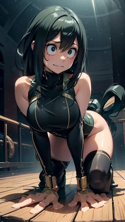 Fuuma_local,medium breasts,Black hair,Long hair,Ponytail,Green eyes,cleavage,(wearing a gorgeous ballet dress,wearing tutu,Ultra Miniskirt),(Skin glittering with sweat:1.1), Outdoors,Sunlight, spotlight effect,Bright sky, Blue sky with clouds,strong breeze, (In the theater),(hight resolution, High quality:1.1), Intricate details, Cinematic lighting, 1girl in,(red blush,embarrassed),Dynamic Angle,From below,Cameltoe,Erected nipples,(dynamic ballet pose,Spread legs:1.2)