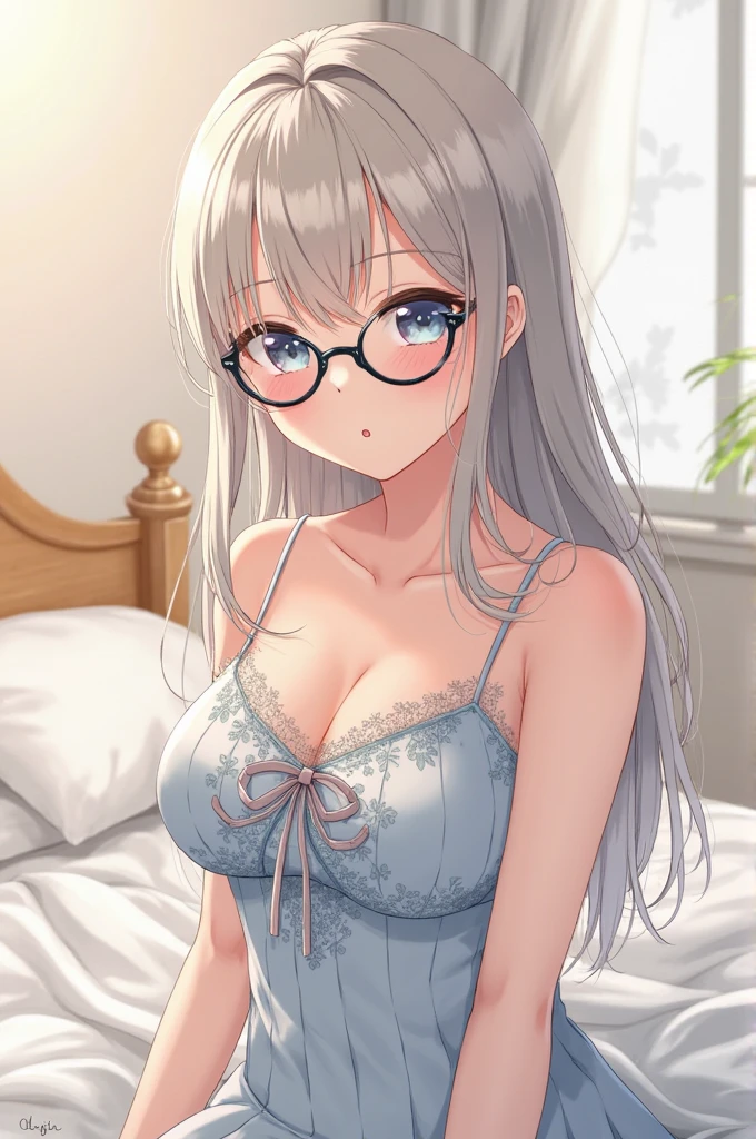 (masterpiece: 1.3), (Maximum resolution: 1.2), (Ultra HDTV: 1.2), Cinematic Light, 8K resolution, Detailed facial features , (Sharp focus: 1.2), (Focus on the face:1.2),Perfect Style, Beautiful Face, Acura, Anatomically correct, Highly detailed face and skin texture, Beautiful Eyes,Beautiful Eyes, Thin eyebrows, Glitter Eyeliner: 1 Natural Cheeks, Glowing Skin, Fair skin: 1.2, (Glossy lips: 1.4),、 (Embarrassed look: 1.2),Highly detailed face and skin texture, Natural Cheeks, , Glossy lips: 1.4,Perfect Style、Cleavage、Soft Breasts、(White mucus on chest:1.4)(White mucus on thighs:1.2)、 Overflowing sperm、Dripping semen、blush、A humiliating look、Anxious expression、A look of humiliation、Embarrassed look、Glare、anger、sorrow、tears、Open your knees、Spread your legs、 White underwear、White bra、Sparkly little earrings and necklace、Disheveled clothes、White panties、sweating、Thin underwear、stockings、22 years old, A clean-cut woman,1 person、 Upward-facing chest, Old bedroom、On the bed、(On my back, ベッドにLying down, Lying in bed, Lying down, White sheets:1.3)、Black Hair、blonde、Silver Hair、Blue-gray eyes、Green Ash Eye,(navy blue sexy dress:1.4)、Glasses、Masturbation、masturbation behavior、Masturbation、Wavy Hair、