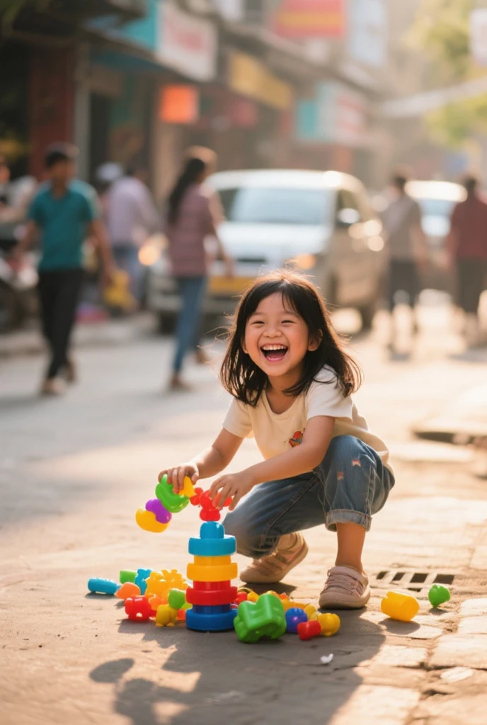 A real one, from about 7 years old, with slanted, brown-green eyes, with somewhat tanned skin and dark blonde hair. Your facial features resemble those of Koreans..