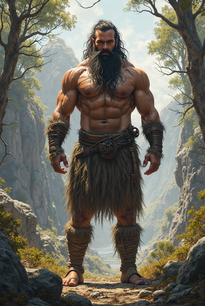 naked man, hairy and muscular
