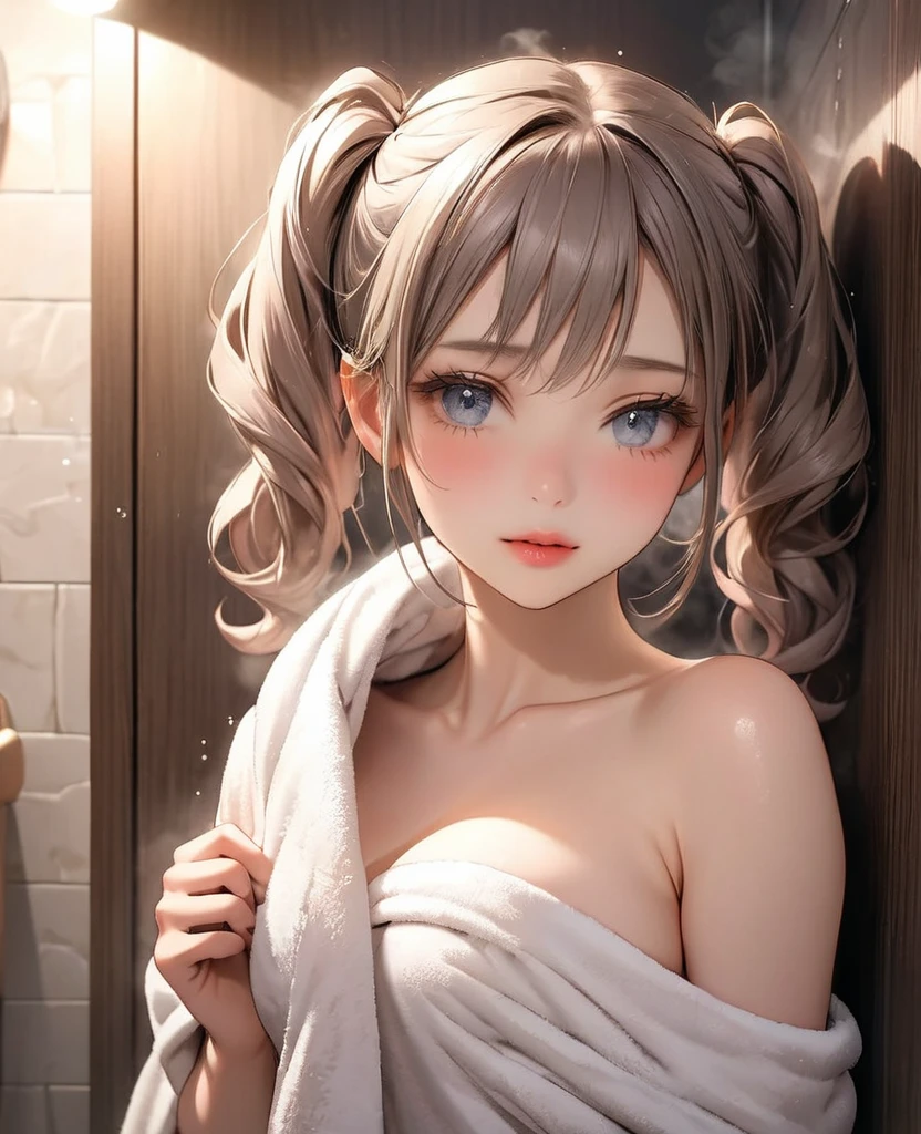 (((Shoulder Deep Soaking in Your Home Unit Bath:1.7))),(((flannel:1,7))),(((Hide your chest with a towel:1.7))),(((night lighting:1.3))),chest slip,blush cheeks、smile shyly,BBW,(beautiful girl)、(Short hair in bright silver and orange inner colors,Floral hair ornament,Floral Braided Top Knot,Ponytail with Twisted Side Part,floral braided tiara,Half-up、Floral Braided Space Van,Voluminous fishtail braids,Twisted bread,),(Fringes are transparent fringes),(((emphasizing the breasts:1.3))),(dynamic angles),(Dynamic and sensual poses),(leaning forward:1.3),(((Worthy statue))),(((clip,a necklace,piercings))),Colossal ,Blush with shame,Entranced eyes,A smile that enchants the viewer,skin shining with sweat,gazing at viewer,bare upper body,48 years old ,bare upper body,Disruption of clothing due to movement,pointy red mouth,perfect round face,,Proper body proportion,details Intricate,Very delicate and beautiful hair,Realistic Photos,Dreamers,professional lighting,realistic shadow,focus only,beautiful hands,nice fingers,Detailed Finger Features,detailed characteristics of clothes,Detailed Hair Features,detailed facial features,(tabletop,maximum quality,Ultra-high resolution output image,) ,(8k quality,),(sea art mode 2.1),(Ultra HD picture mode,)