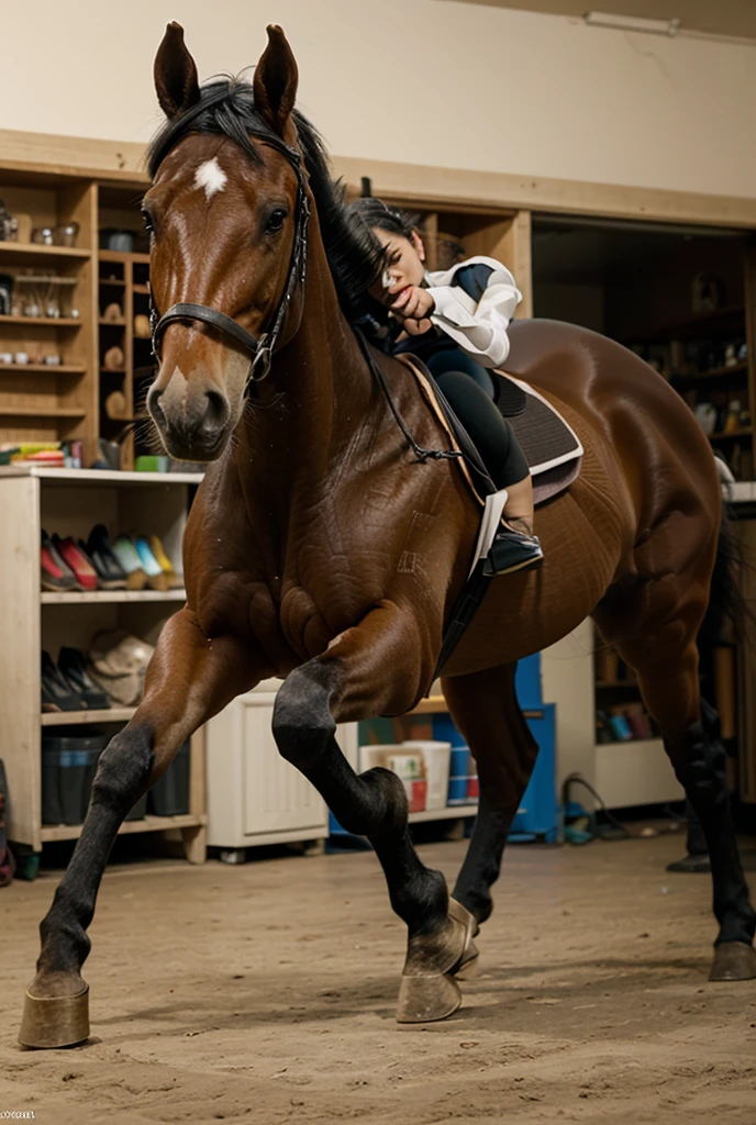 Make me a woman and a horse fuck the horse with his dick in the woman&#39;s mouth 