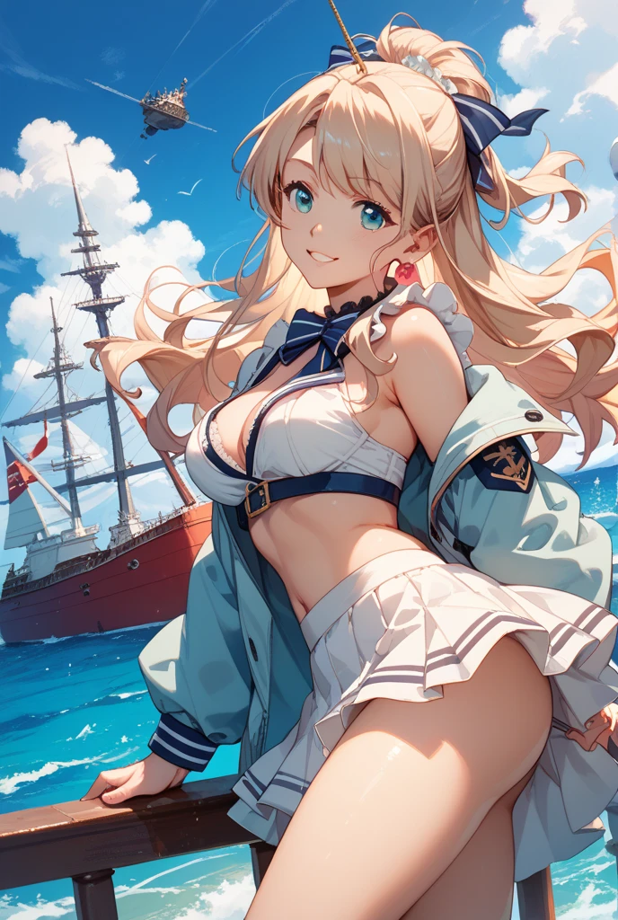 absurd resolution, high resolution, (Meisterwerk: 1.4), Hyper-Detail, Young girl'Es ist ein unordentliches langes schwarzes Haar, Schwarzer Bikini, white cap, Sweet, smiling, posieren