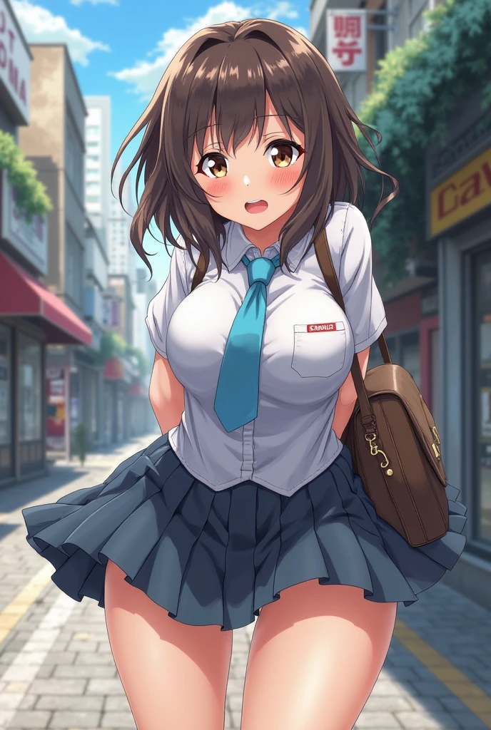 One Girl, alone, Virtual YouTuber, suzuhara lulu, skirt, Brown Hair, Striped skirt, hair ornaments, have, Open your mouth, Urban Background, Crowd of people background, blue eyes, Show Viewer, shirt, x hair ornaments, beret, Manicure, smile, blush, pink cardigan, heart, vertical-Striped skirt, brooch, vertical stripes, Blue Claws, white shirt, black skirt, cardigan, Black Hat, Long sleeve, chest, :d, bangs, Medium Hair, hair 弓, black 弓, pointing, Point your finger up, Bow tie, Hair Clip, medium chest, Striped Bow, From above,whole body,Standing on one leg,Naked Pussy, tits, Bare nipples, Naked Pussy, tits, Bare nipples, Naked Pussy, tits, Bare nipples, Naked Pussy, tits, Bare nipples, Naked Pussy, tits, Bare nipples, Naked Pussy, tits, Bare nipples,Bright red gloves,belly button,Spread legs, spread legs, spread legs, spread legs, spread legs, spread legs, spread legs, spread legs